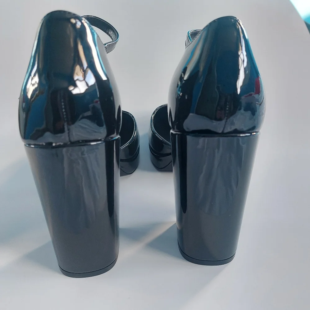 Madden girl‎ unaa black patent leather platform heels size 10M